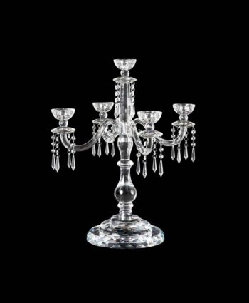 25" Lead Crystal Candelabra with 5th Candle