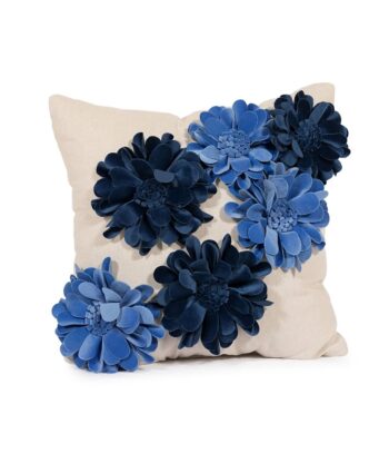Blue 3-D Flower Pillow
