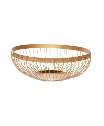 8" Gold Wire Oval Bread Basket