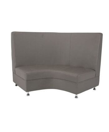 Gray Mod High Back Curved Loveseat
