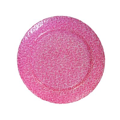 Pink Rose Glass Charger