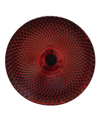 Red & Black Weave Glass Charger