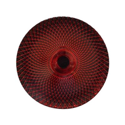 Red & Black Weave Glass Charger