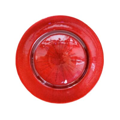 Red Starburst Glass Charger