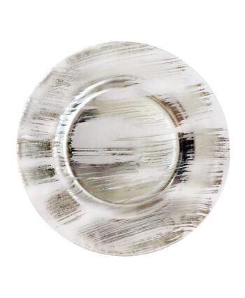 Silver Painted Glass Charger