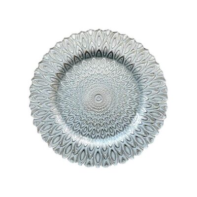 Silver & White Petal Charger