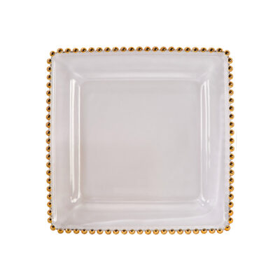 Square Gold Belmont Glass Charger