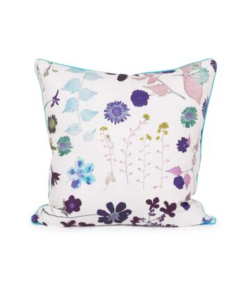 White Background Floral Pillow