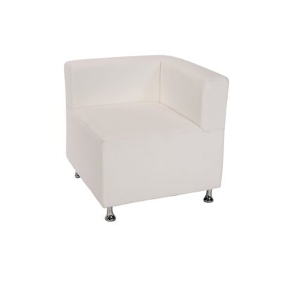 White Low Back Mod Furniture Collection Corner Chair