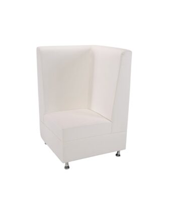 White Mod High Back Corner Chair