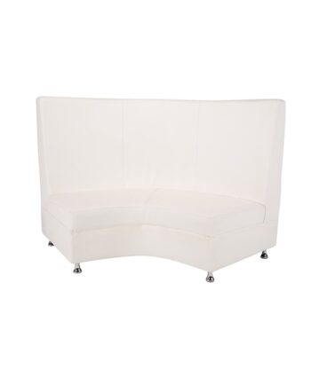 White Mod High Back Curved Loveseat