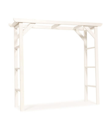 Simple White Wood Wedding Arch
