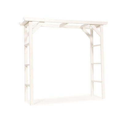 Simple White Wood Wedding Arch