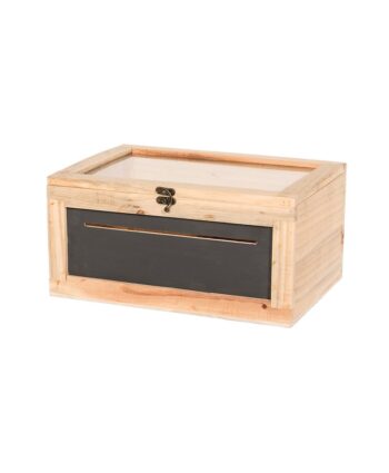 Wooden Card Box with Chalkboard Front