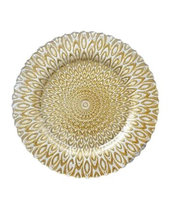 Gold & White Petal Charger
