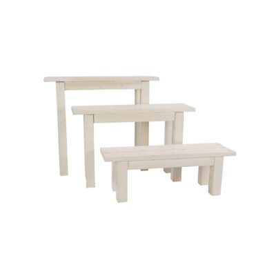 4' Whitewashed Bench
