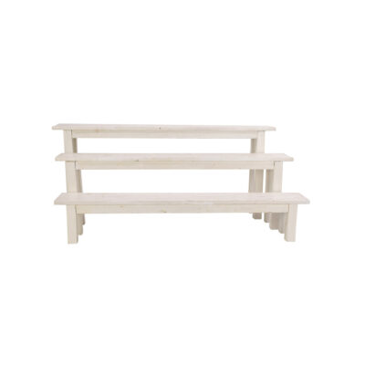 8' Whitewashed Bench