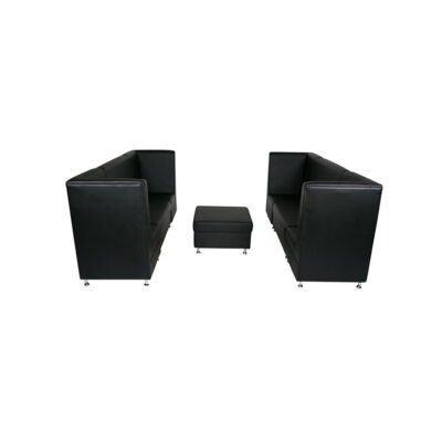 Black Mod High Back Grouping with Ottoman