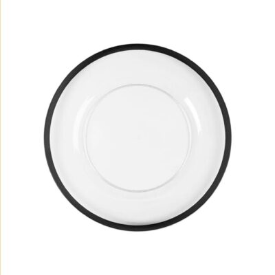 Black Rim Glass Charger