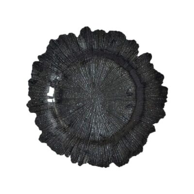 Black Sea Sponge Glass Charger