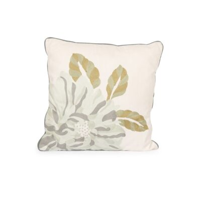 Blue Flower Linen Pillow