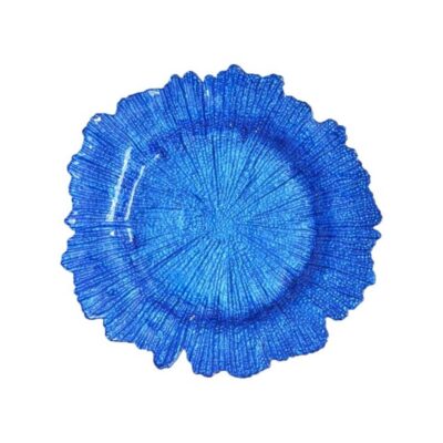 Blue Sea Sponge Glass Charger