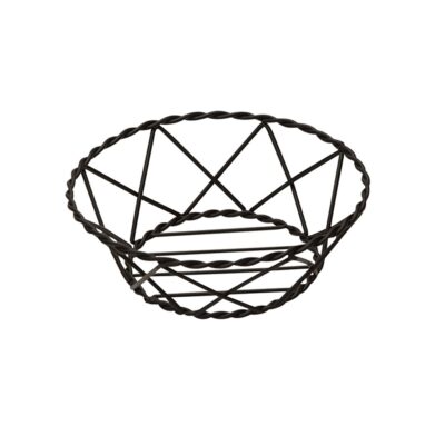 9" Black Metal Round Bread Basket