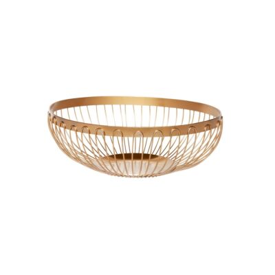 8" Gold Wire Oval Bread Basket