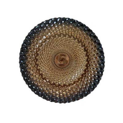 Coffee Peacock Glass Charger