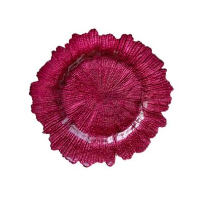 Fuchsia Sea Sponge Glass Charger