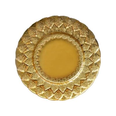 Gold Alpine Leaf Glass Charger