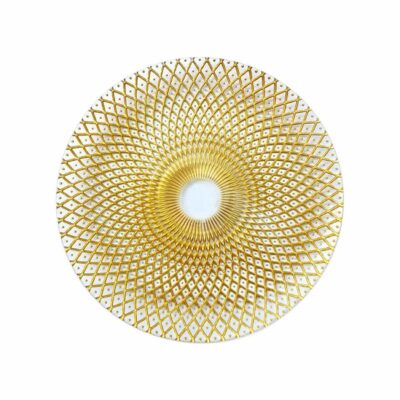 Gold & Clear Weave Glass Charger