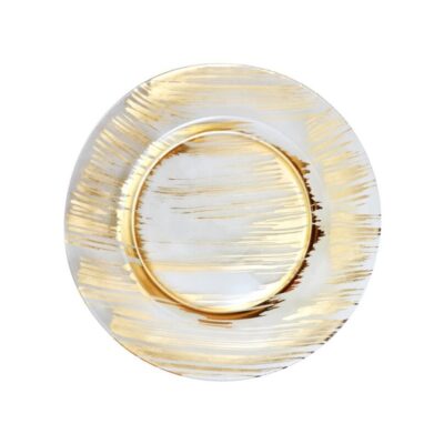 Gold Painted Glass Charger
