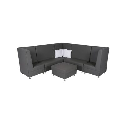 Gray Mod High Back Grouping with Ottoman