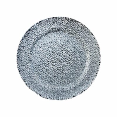 Silver Rose Glass Charger