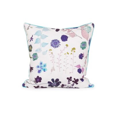 White Background Floral Pillow
