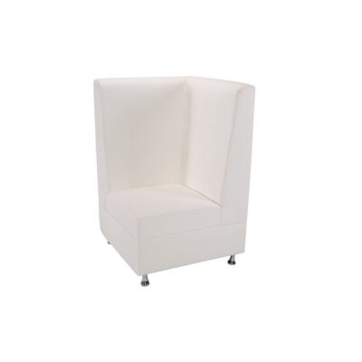 White Mod High Back Corner Chair