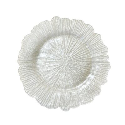 White Sea Sponge Glass Charger