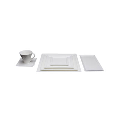 Square Bone White China