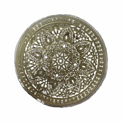 Clear and Gold Moroccan Glass Charger