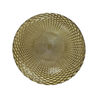Gold Woven Glass Charger
